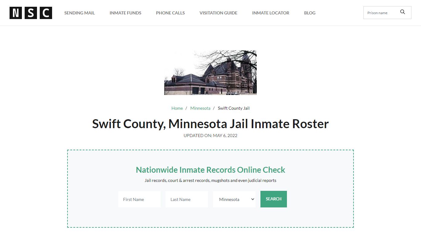 Swift County, Minnesota Jail Inmate Roster